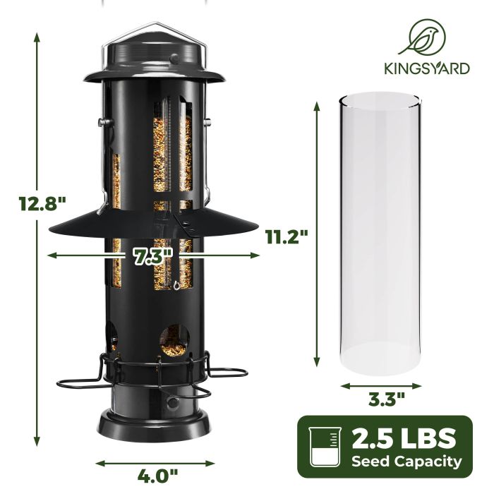 Black Kingsyard Squirrel Proof Pro Bird Feeder 3 Black Kingsyard Squirrel Proof Pro Bird Feeder 3