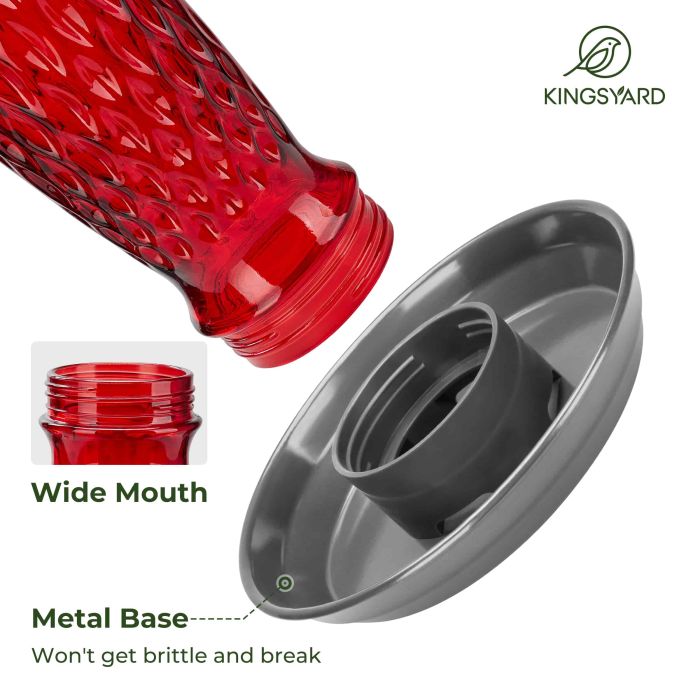 Red Gradient Kingsyard 24oz Large Capacity Glass Bird Water Feeder 4 Red Gradient Kingsyard 24oz Large Capacity Glass Bird Water Feeder 4
