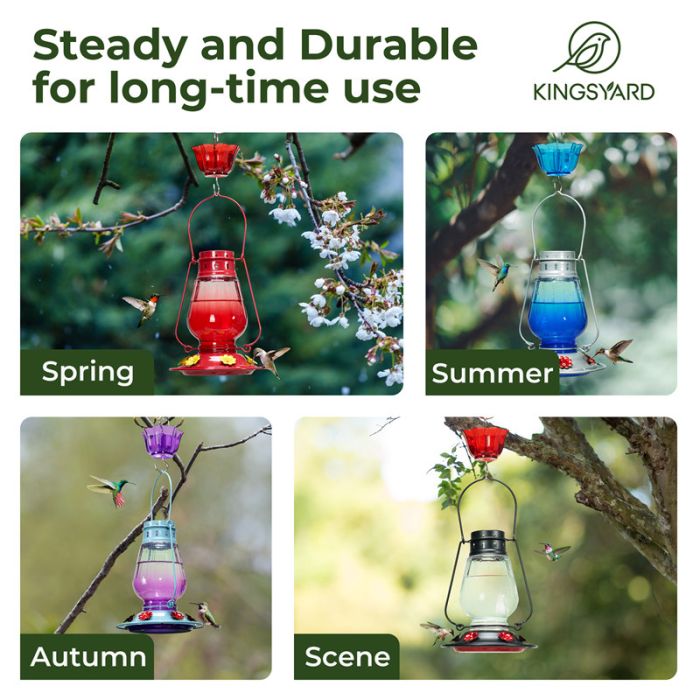 Kingsyard Lamp-shaped Glass Hummingbird Feeder 7 Kingsyard Lamp-shaped Glass Hummingbird Feeder 7