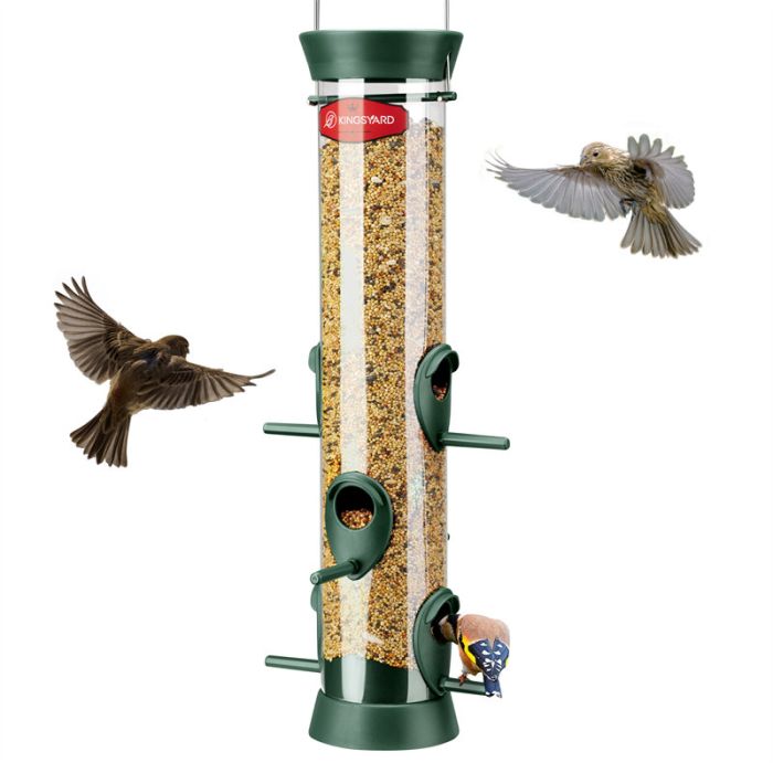 Dark Green Kingsyard Extra Thick Tube Bird Feeder 2