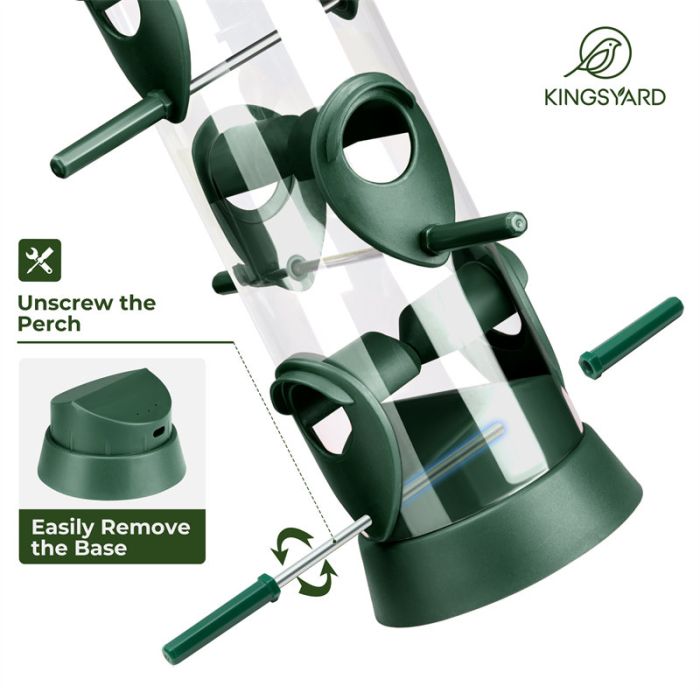 Dark Green Kingsyard Extra Thick Tube Bird Feeder 6