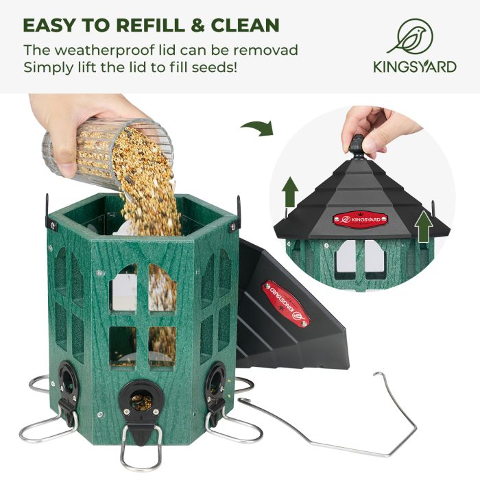 Kingsyard Wild Bird Feeder for Outside Hanging 5 Kingsyard Wild Bird Feeder for Outside Hanging 5