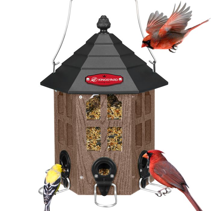 Brown Kingsyard Wild Bird Feeder for Outside Hanging 2 Brown Kingsyard Wild Bird Feeder for Outside Hanging 2