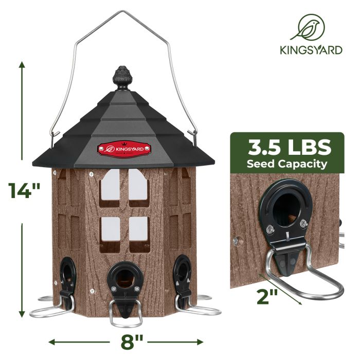 Brown Kingsyard Wild Bird Feeder for Outside Hanging 3 Brown Kingsyard Wild Bird Feeder for Outside Hanging 3