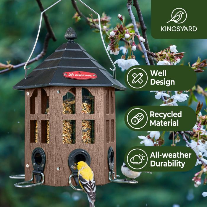 Brown Kingsyard Wild Bird Feeder for Outside Hanging 7 Brown Kingsyard Wild Bird Feeder for Outside Hanging 7