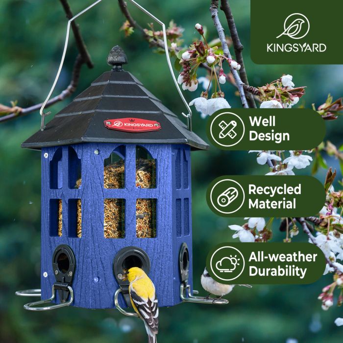 Blue Kingsyard Wild Bird Feeder for Outside Hanging 7 Blue Kingsyard Wild Bird Feeder for Outside Hanging 7