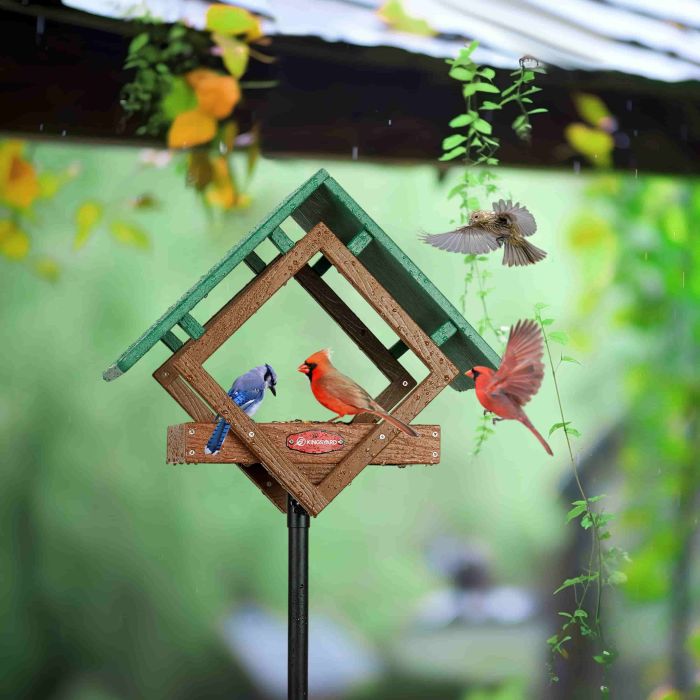 Kingsyard Adjustable Platform Metal Mesh Tray Bird Feeder 6