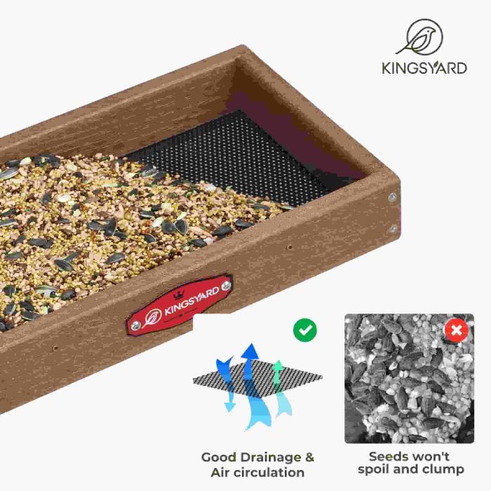 Kingsyard Adjustable Platform Metal Mesh Tray Bird Feeder 5