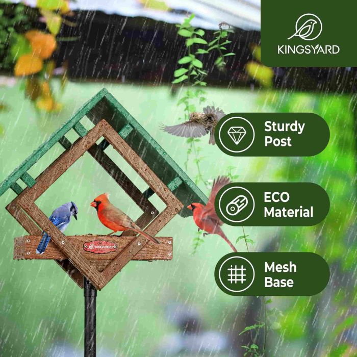 Brown Kingsyard Adjustable Platform Metal Mesh Tray Bird Feeder 7 Brown Kingsyard Adjustable Platform Metal Mesh Tray Bird Feeder 7