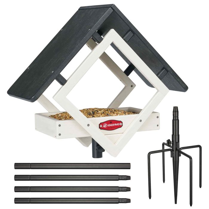 White Kingsyard Adjustable Platform Metal Mesh Tray Bird Feeder 2 White Kingsyard Adjustable Platform Metal Mesh Tray Bird Feeder 2