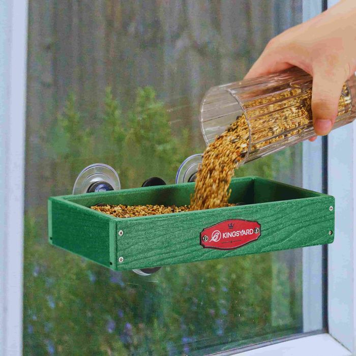 Kingsyard Window Bird Feeder with Triangular Bracket 1