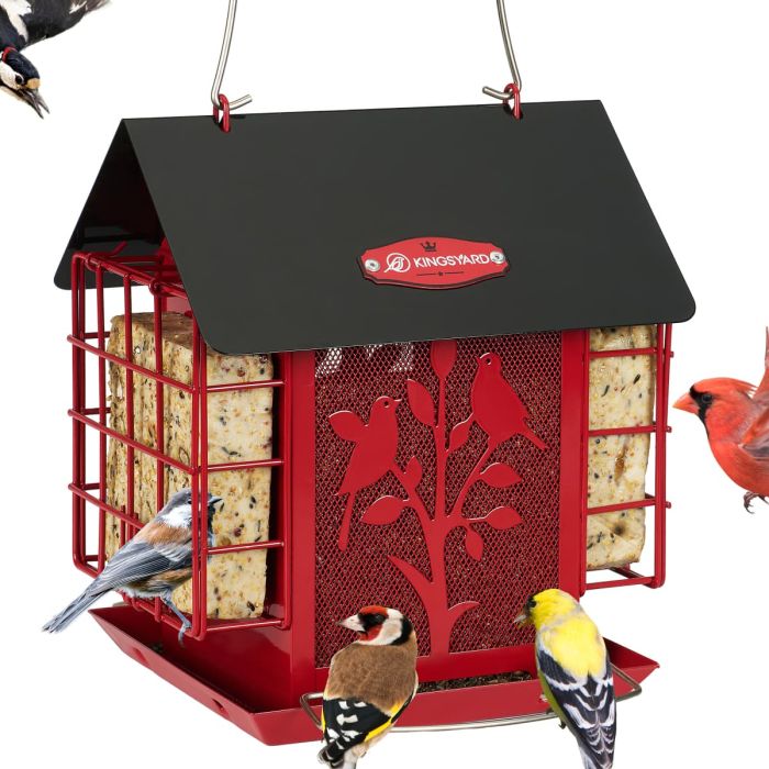Kingsyard Double Suet Hopper Bird Feeder With Rainproof Roof 2