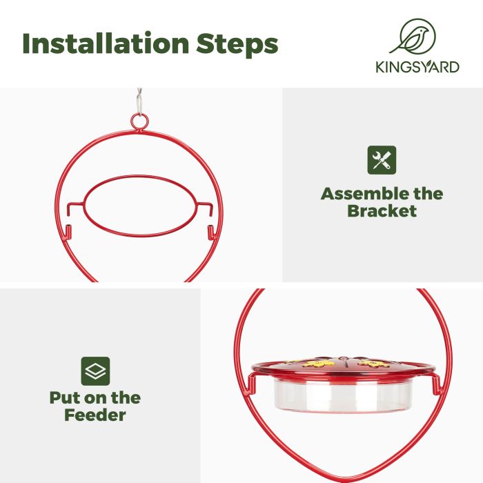 Kingsyard Oval Shape Tray Hummingbird Feeder with Ant Moat 5