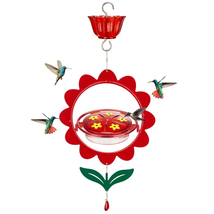 Kingsyard Floral Shape Tray Hummingbird Feeder with Ant Moat 2