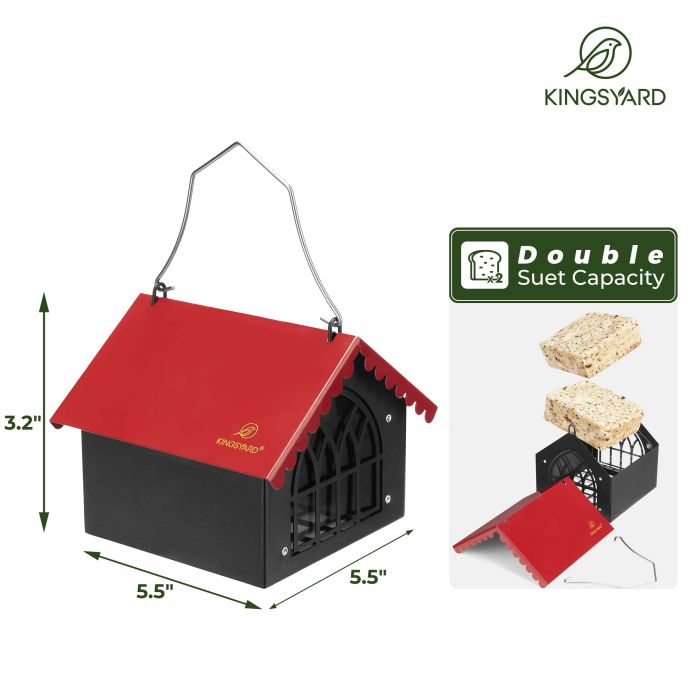 Kingsyard Metal Upside Down Double Suet Bird Feeder 3