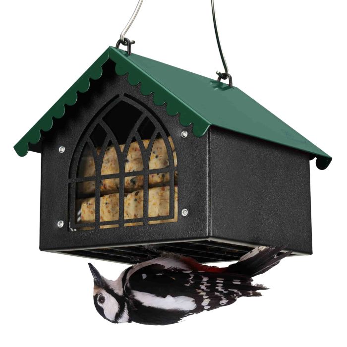 Green Kingsyard Metal Upside Down Double Suet Bird Feeder 2 Green Kingsyard Metal Upside Down Double Suet Bird Feeder 2