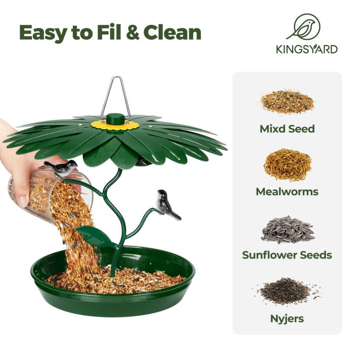 Kingsyard Platform Bird Feeder with Weatherproof Dome 5 Kingsyard Platform Bird Feeder with Weatherproof Dome 5