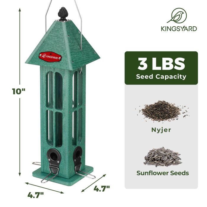 Kingsyard Rainproof Tube Feeder with 4 Ports 3 Kingsyard Rainproof Tube Feeder with 4 Ports 3