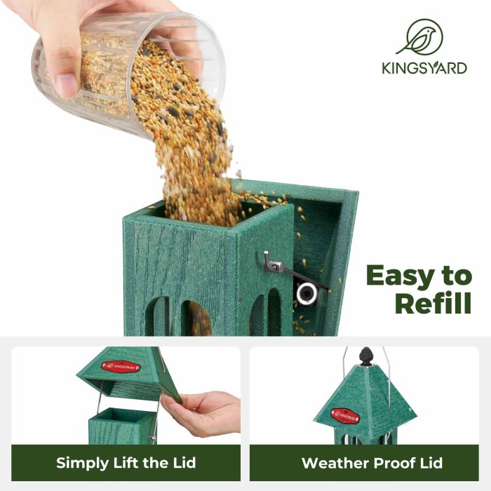 Kingsyard Rainproof Tube Feeder with 4 Ports 5 Kingsyard Rainproof Tube Feeder with 4 Ports 5