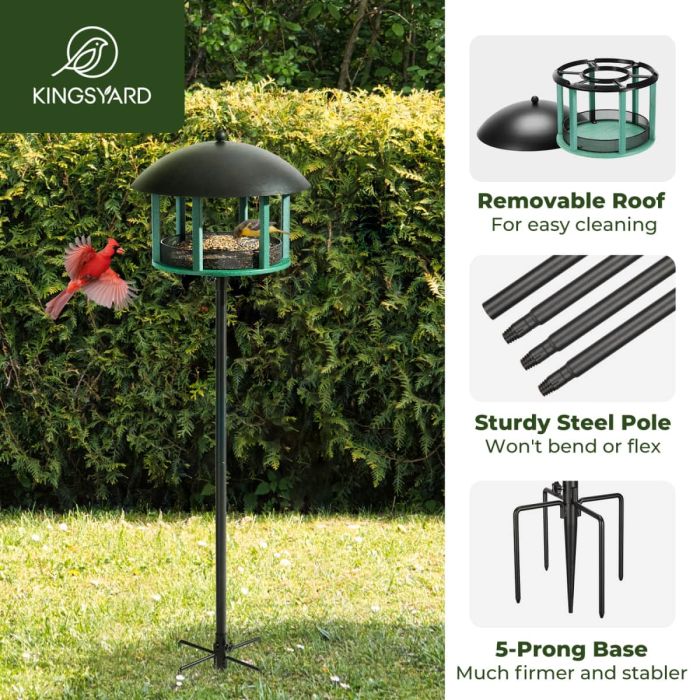 Kingsyard Platform Bird Feeder with Protective Top 3
