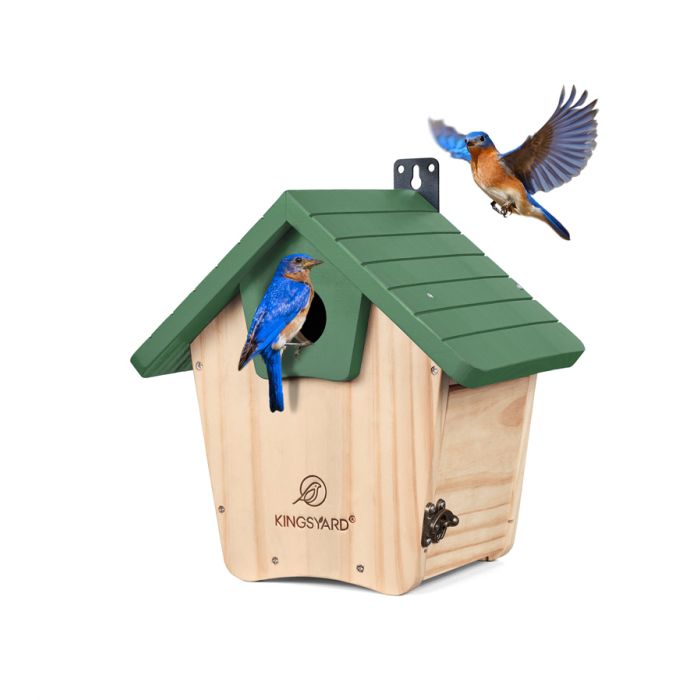 Green Kingsyard Wooden Bluebird House with 1.5'' Hole 2