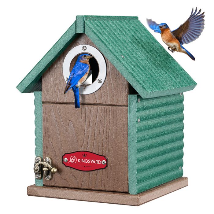 Green Kingsyard Weatherproof Wooden Bluebird House with 1.5'' Hole 2