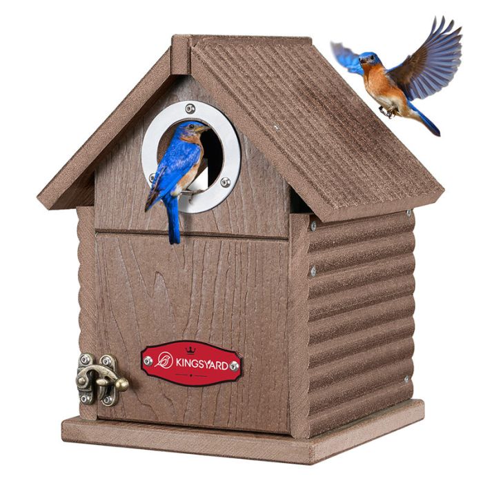 Brown Kingsyard Weatherproof Wooden Bluebird House with 1.5'' Hole 2 Brown Kingsyard Weatherproof Wooden Bluebird House with 1.5'' Hole 2