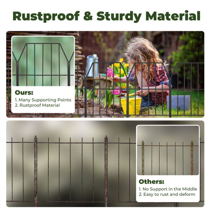 Black Kingsyard Decorative Garden Fences 3 Black Kingsyard Decorative Garden Fences 3