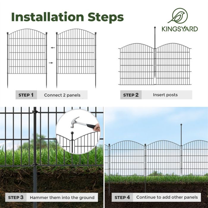 Black-With Lock Kingsyard No Dig Big & Medium Animal Barrier Fence 4 Black-With Lock Kingsyard No Dig Big & Medium Animal Barrier Fence 4