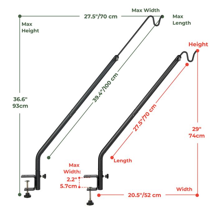 Black Kingsyard Adjustable(27"-39") Metal Deck Railling Hooks 5 Black Kingsyard Adjustable(27"-39") Metal Deck Railling Hooks 5