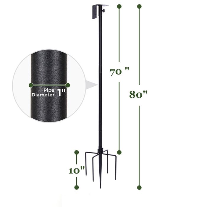 Kingsyard 80-Inch Smart Bird Feeder Mounting Pole 5