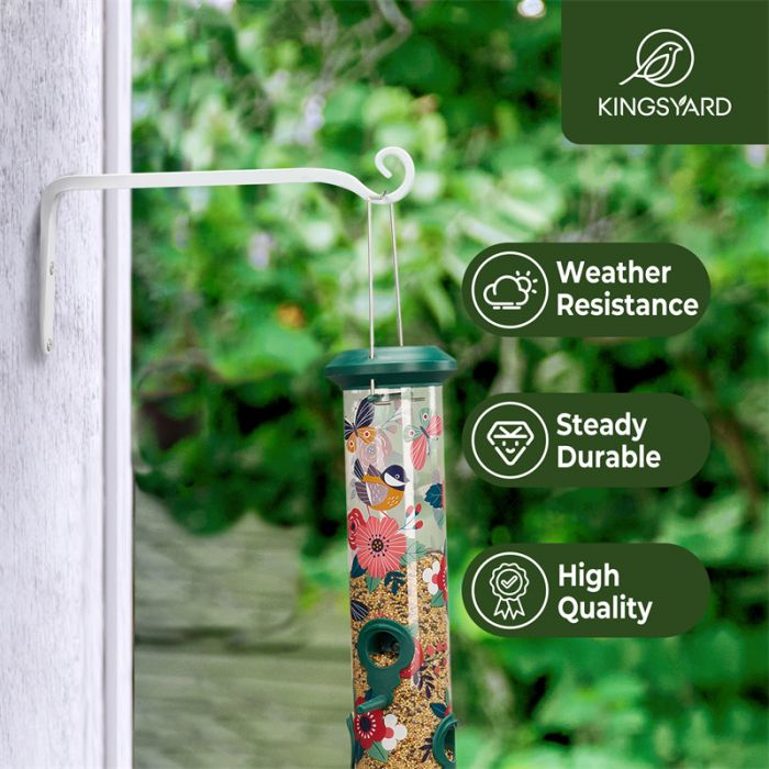 White Kingsyard Sturdy Metal Bird Feeder Hanger 7 White Kingsyard Sturdy Metal Bird Feeder Hanger 7