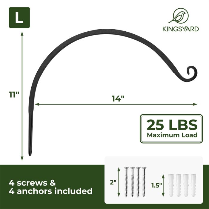 Black Kingsyard S Shape Metal Bird Feeder Hanger 3