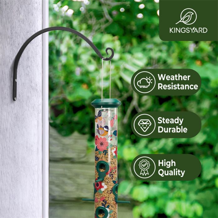 Black Kingsyard S Shape Metal Bird Feeder Hanger 6