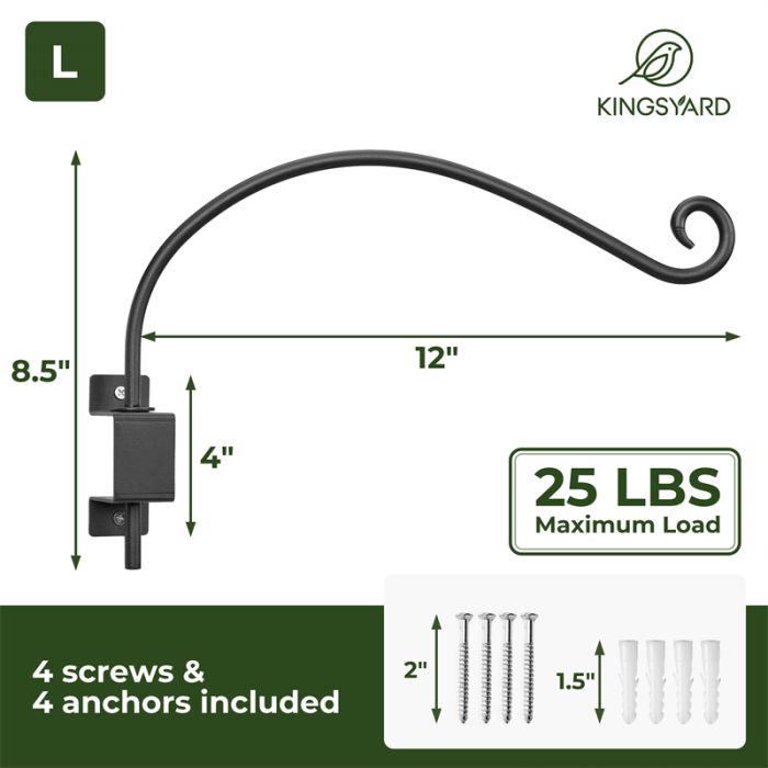 Black Kingsyard Rotatable Metal C-shaped Wall Hook 3