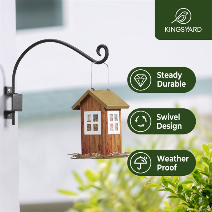 Black Kingsyard Rotatable Metal C-shaped Wall Hook 4
