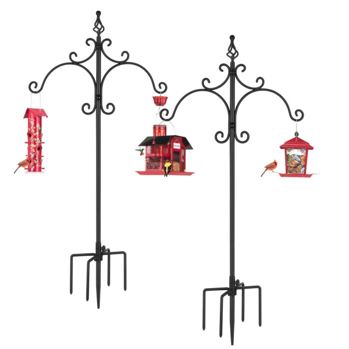 Kingsyard 60-Inch Double Shepherd Hooks Bird Feeder Pole 8 Kingsyard 60-Inch Double Shepherd Hooks Bird Feeder Pole 8