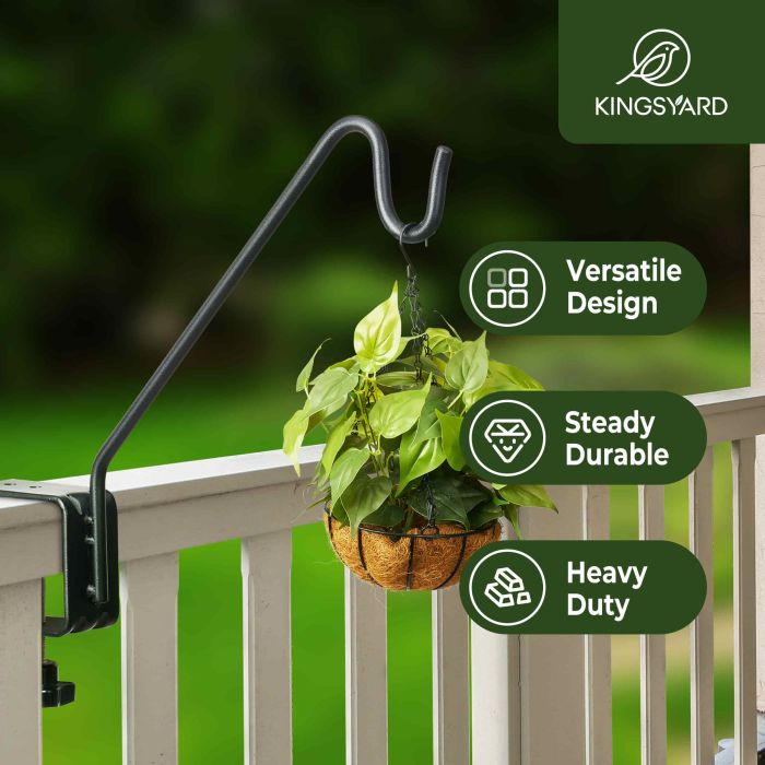Kingsyard 10-Inch Heavy Duty Metal Deck Hook for Bird Feeders 6 Kingsyard 10-Inch Heavy Duty Metal Deck Hook for Bird Feeders 6