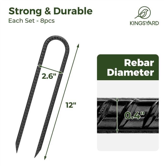 Black Kingsyard U Shape Rebar Stakes 3 Black Kingsyard U Shape Rebar Stakes 3