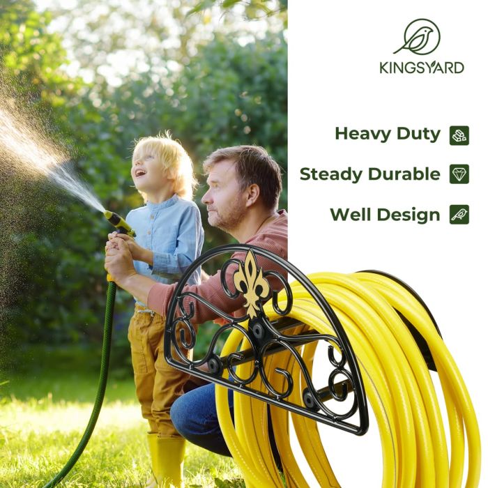 Iris Pattern Kingsyard Wall Mount Garden Hose Holder Holds 100Ft Hoses 7 Iris Pattern Kingsyard Wall Mount Garden Hose Holder Holds 100Ft Hoses 7