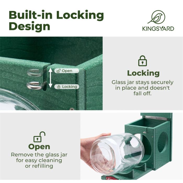 Green Kingsyard Recycled Plastic Squirrel Feeder 5