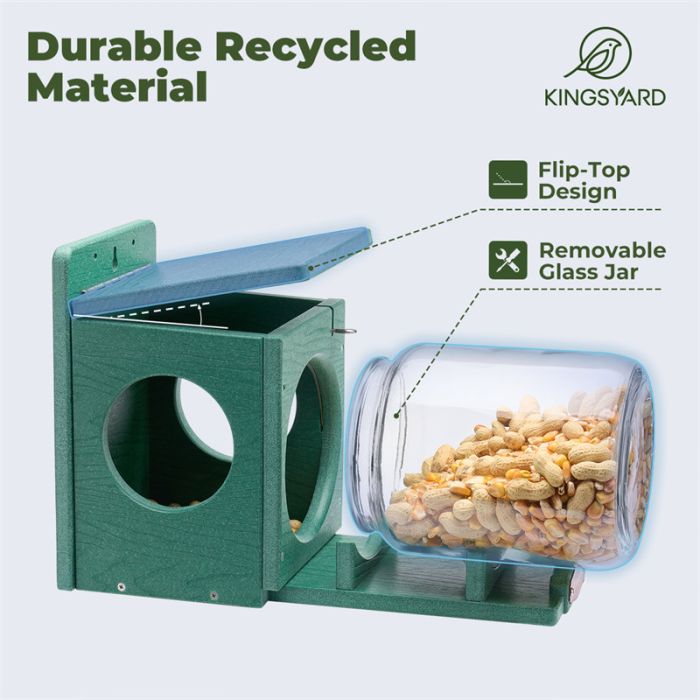 Green Kingsyard Recycled Plastic Squirrel Feeder 6