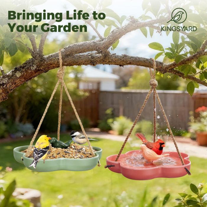 Kingsyard Hanging Bird Baths and Platform Feeder 4 Kingsyard Hanging Bird Baths and Platform Feeder 4
