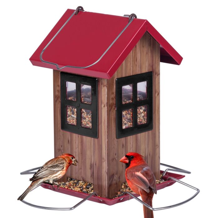 Red Roof & Black Window Kingsyard Small Bird House Feeder 2 Red Roof & Black Window Kingsyard Small Bird House Feeder 2