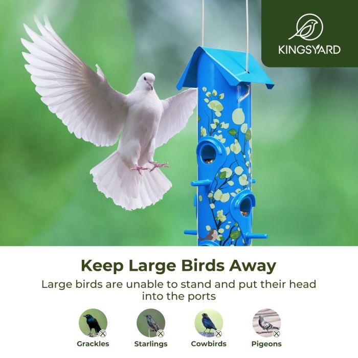 Blue Kingsyard Artwork Metal Tube Bird Feeder 5 Blue Kingsyard Artwork Metal Tube Bird Feeder 5