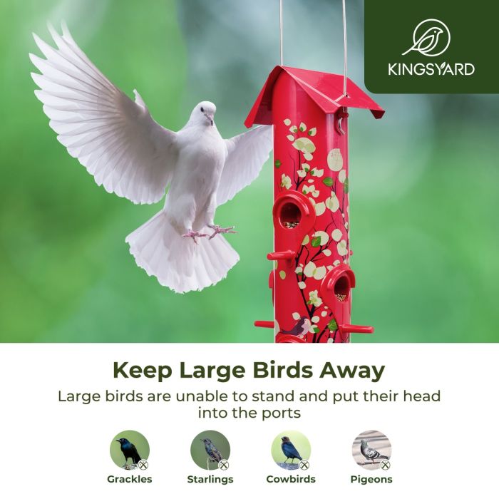 Red Kingsyard Artwork Metal Tube Bird Feeder 5 Red Kingsyard Artwork Metal Tube Bird Feeder 5