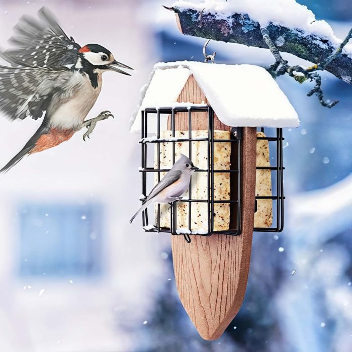 Brown Kingsyard Double Suet Weatherproof Bird Feeder 1 Brown Kingsyard Double Suet Weatherproof Bird Feeder 1