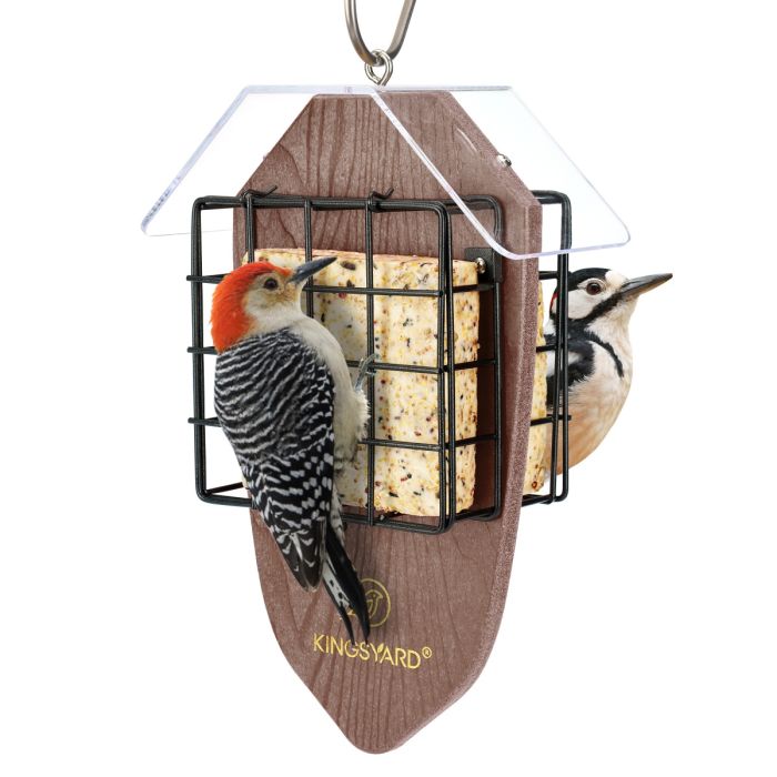 Brown Kingsyard Double Suet Weatherproof Bird Feeder 2 Brown Kingsyard Double Suet Weatherproof Bird Feeder 2