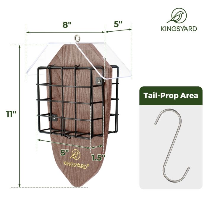 Brown Kingsyard Double Suet Weatherproof Bird Feeder 3 Brown Kingsyard Double Suet Weatherproof Bird Feeder 3