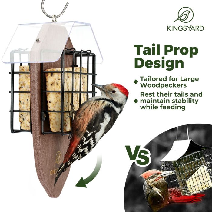 Brown Kingsyard Double Suet Weatherproof Bird Feeder 6 Brown Kingsyard Double Suet Weatherproof Bird Feeder 6